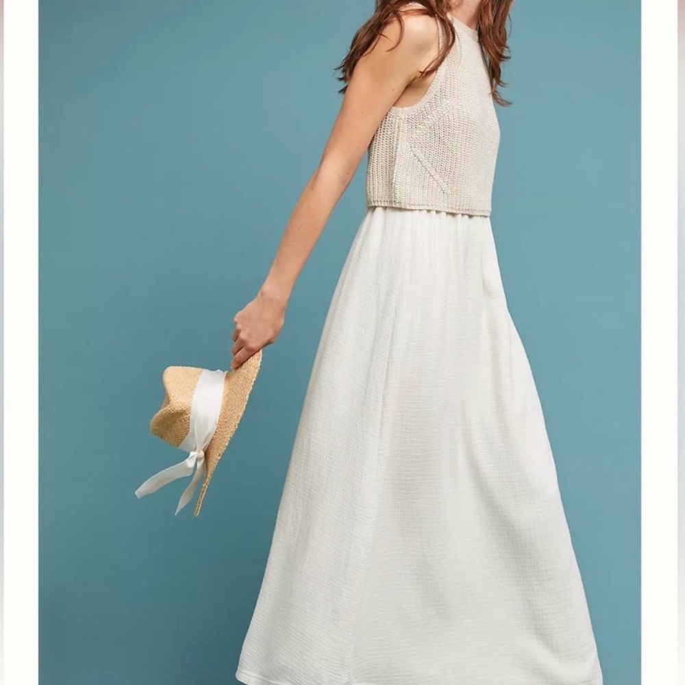 Anthropologie Layered Sweater Maxi Dress